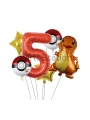 Pokemon Charizard Konsept 7 Yaş Balon Set Pokemon Çarizart Doğum Günü Yıldız Folyo Balon Set