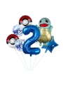 Pokemon Squirtle Konsept 8 Yaş Balon Set Pokemon Squirtle Yıldız Balon Doğum Günü Folyo Balon Set