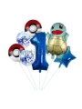 Pokemon Squirtle Konsept 8 Yaş Balon Set Pokemon Squirtle Yıldız Balon Doğum Günü Folyo Balon Set