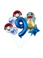 Pokemon Squirtle Konsept 8 Yaş Balon Set Pokemon Squirtle Yıldız Balon Doğum Günü Folyo Balon Set