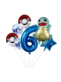 Pokemon Squirtle Konsept 8 Yaş Balon Set Pokemon Squirtle Yıldız Balon Doğum Günü Folyo Balon Set