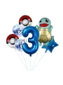 Pokemon Squirtle Konsept 8 Yaş Balon Set Pokemon Squirtle Yıldız Balon Doğum Günü Folyo Balon Set