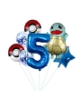 Pokemon Squirtle Konsept 8 Yaş Balon Set Pokemon Squirtle Yıldız Balon Doğum Günü Folyo Balon Set