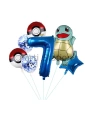 Pokemon Squirtle Konsept 8 Yaş Balon Set Pokemon Squirtle Yıldız Balon Doğum Günü Folyo Balon Set