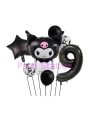 Sanrio Black Kuromi 4 Yaş Balon Set Anime Kawaii Kuromi Konsept Doğum Günü Balon Set