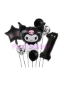 Sanrio Black Kuromi 4 Yaş Balon Set Anime Kawaii Kuromi Konsept Doğum Günü Balon Set