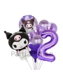 Sanrio Kuromi 7 Yaş Mor Renk Balon Set Anime Hello Kitty Kuromi Konsept Doğum Günü Balon Set