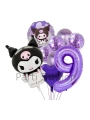 Sanrio Kuromi 7 Yaş Mor Renk Balon Set Anime Hello Kitty Kuromi Konsept Doğum Günü Balon Set