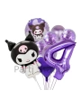 Sanrio Kuromi 7 Yaş Mor Renk Balon Set Anime Hello Kitty Kuromi Konsept Doğum Günü Balon Set