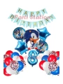 Sonic Tilki Konsept 1 Yaş Balon Set Sonic Doğum Günü Lacivert Balon Set