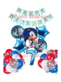 Sonic Tilki Konsept 1 Yaş Balon Set Sonic Doğum Günü Lacivert Balon Set