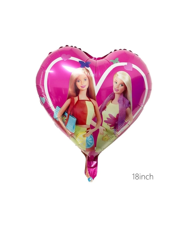 Barbie Folyo Balon Set Barbie Kalp Pembe 1 Yaş Balon Set Barbie Konsept Doğum Günü Set Yaş Balon Set