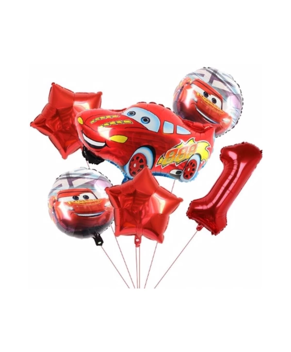 Cars Arabalar Şimşek Mcqueen Yarış Arabası Konsept 1 Yaş Balon Set Cars Arabalar Doğum Günü Set