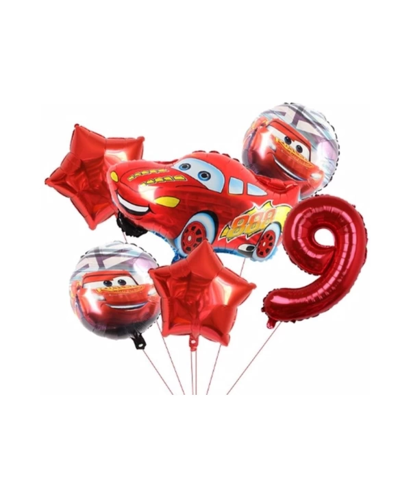 Cars Arabalar Şimşek Mcqueen Yarış Arabası Konsept 1 Yaş Balon Set Cars Arabalar Doğum Günü Set