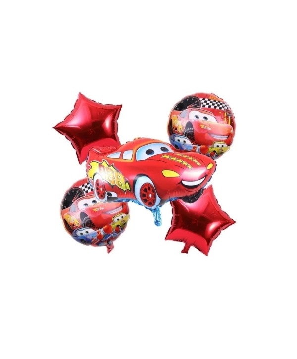 Cars Arabalar Şimşek Mcqueen Yarış Arabası Konsept 1 Yaş Balon Set Cars Arabalar Doğum Günü Set