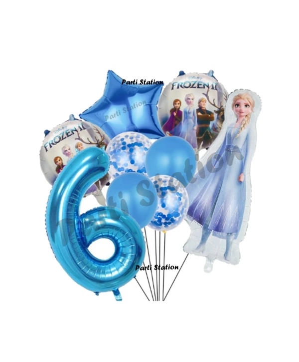 Karlar Ülkesi Frozen Konsept 6 Yaş Doğum Günü Balon Set Frozen Elsa Temalı Balon Set