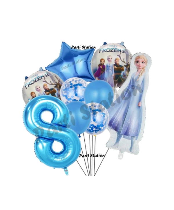 Karlar Ülkesi Frozen Konsept 6 Yaş Doğum Günü Balon Set Frozen Elsa Temalı Balon Set