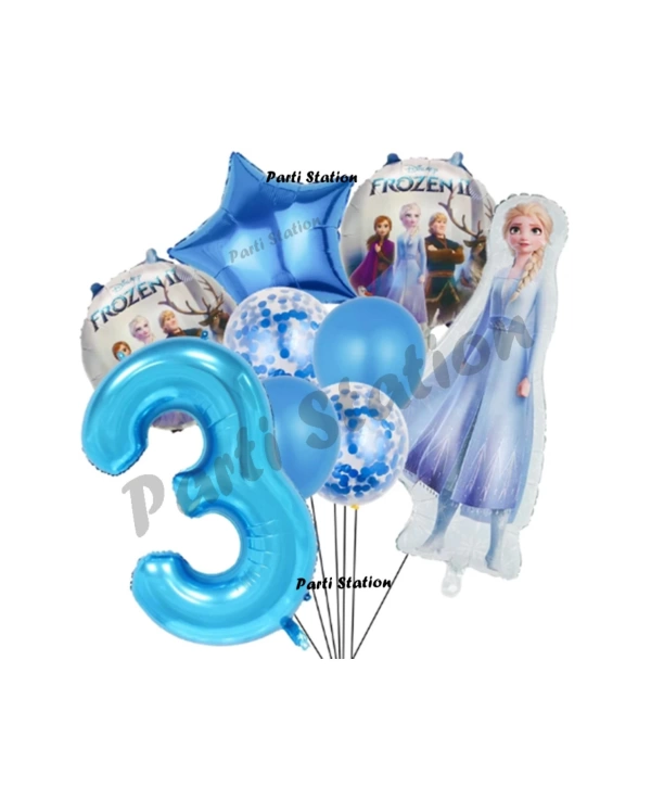 Karlar Ülkesi Frozen Konsept 6 Yaş Doğum Günü Balon Set Frozen Elsa Temalı Balon Set