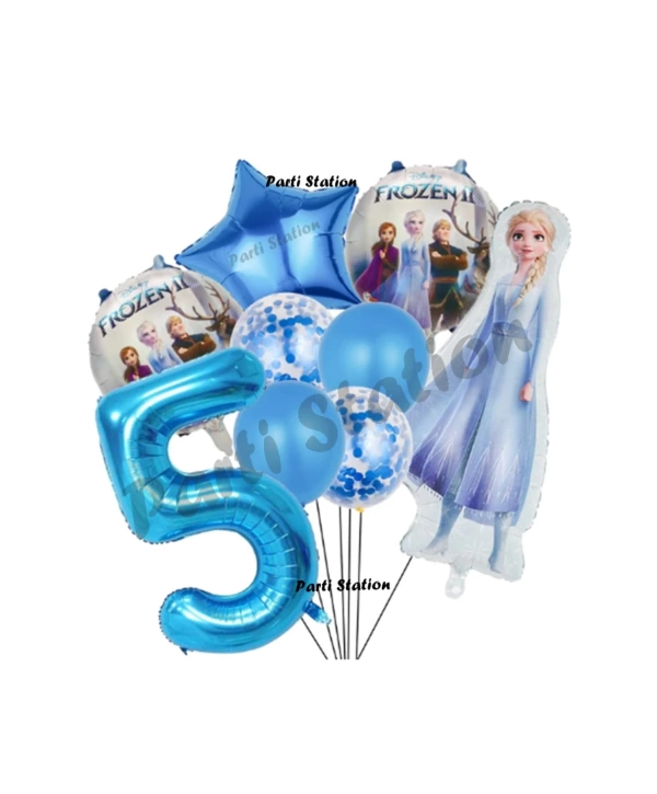 Karlar Ülkesi Frozen Konsept 6 Yaş Doğum Günü Balon Set Frozen Elsa Temalı Balon Set