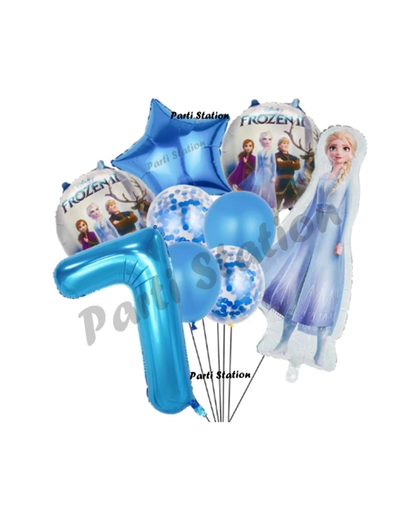 Karlar Ülkesi Frozen Konsept 6 Yaş Doğum Günü Balon Set Frozen Elsa Temalı Balon Set