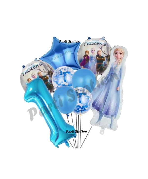 Karlar Ülkesi Frozen Konsept 6 Yaş Doğum Günü Balon Set Frozen Elsa Temalı Balon Set