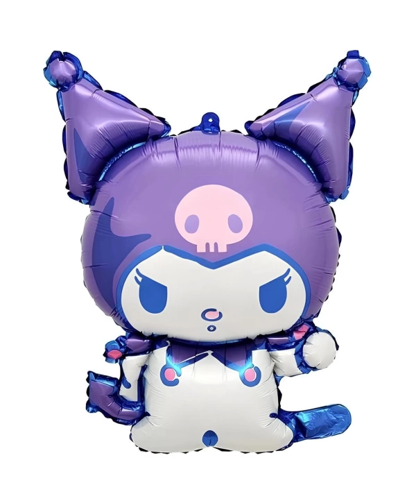 Kuromi 8 Yaş Mini Mor Balon Set Kuromi MyMelody Cinnamonroll Konsept Doğum Günü Balon Set