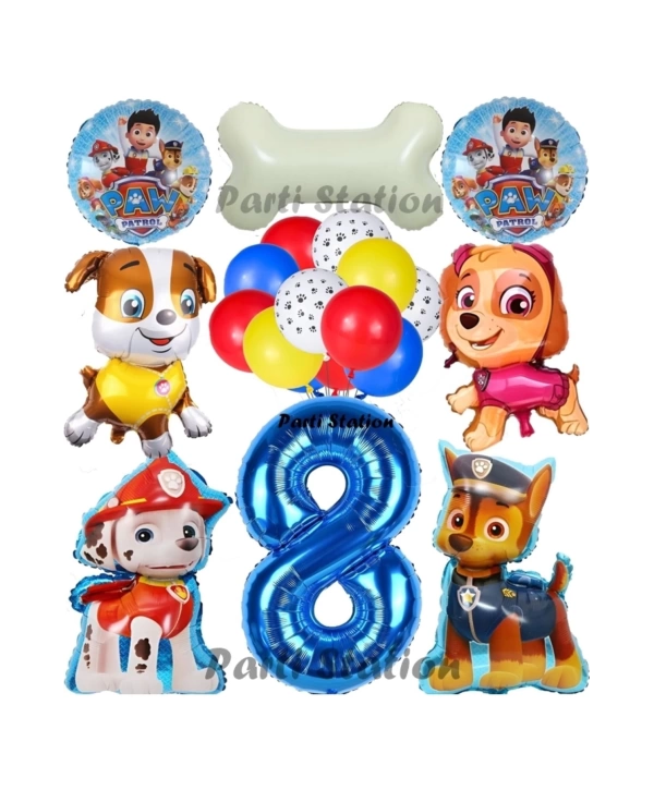 Paw Patrol 2 Yaş Balon Set Paw Petrol Marshall Chase Skye Rubble Doğum Günü Parti Folyo Balon Seti