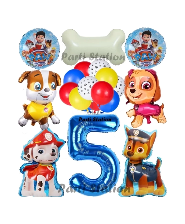 Paw Patrol 2 Yaş Balon Set Paw Petrol Marshall Chase Skye Rubble Doğum Günü Parti Folyo Balon Seti