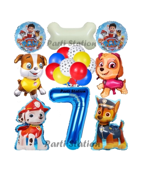 Paw Patrol 2 Yaş Balon Set Paw Petrol Marshall Chase Skye Rubble Doğum Günü Parti Folyo Balon Seti