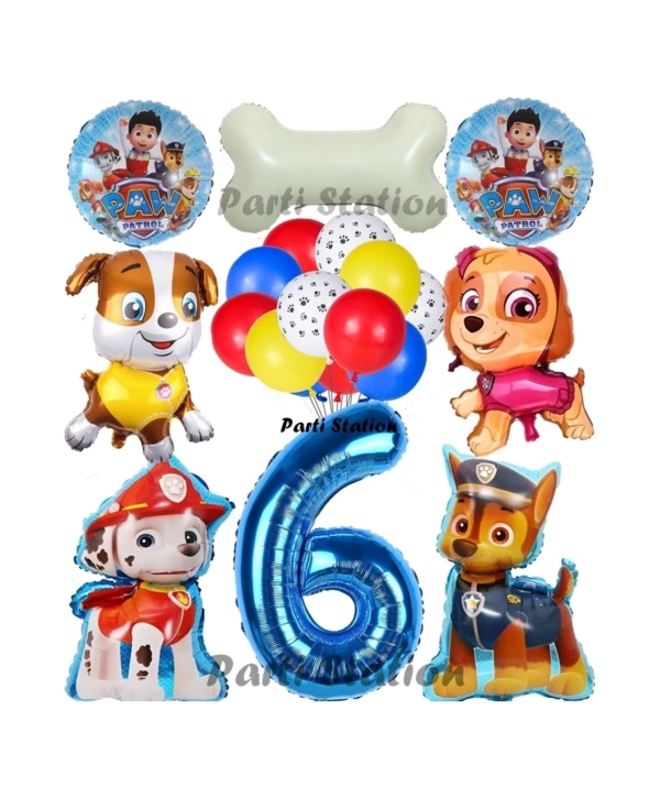 Paw Patrol 2 Yaş Balon Set Paw Petrol Marshall Chase Skye Rubble Doğum Günü Parti Folyo Balon Seti