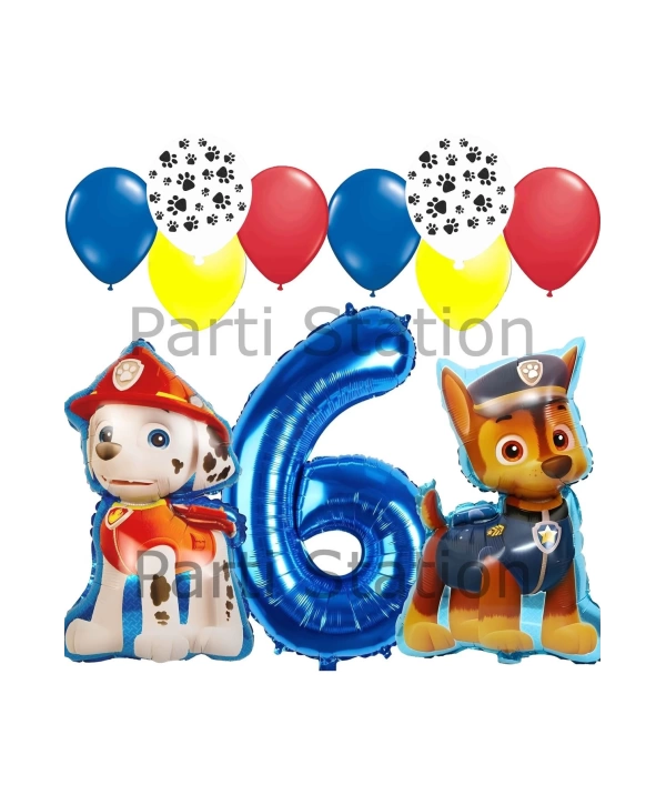 Paw Patrol Balon Seti Paw Petrol 1 Yaş Balon Seti Paw Patrol Doğum Günü Set Marshlall Chase