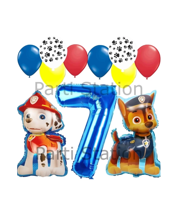 Paw Patrol Balon Seti Paw Petrol 1 Yaş Balon Seti Paw Patrol Doğum Günü Set Marshlall Chase