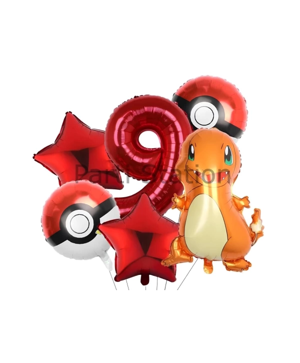 Pokemon Charizard Konsept 2 Yaş Balon Set Pokemon Çarizart Doğum Günü Folyo Balon Set