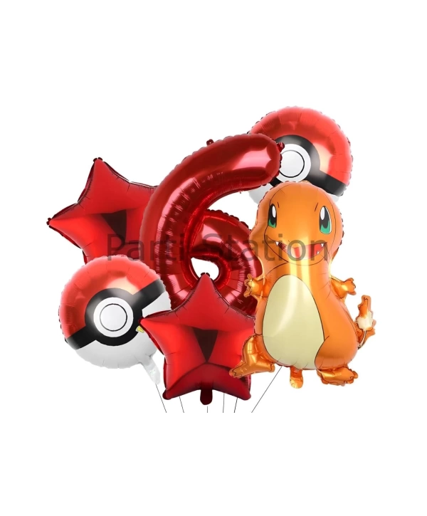 Pokemon Charizard Konsept 2 Yaş Balon Set Pokemon Çarizart Doğum Günü Folyo Balon Set