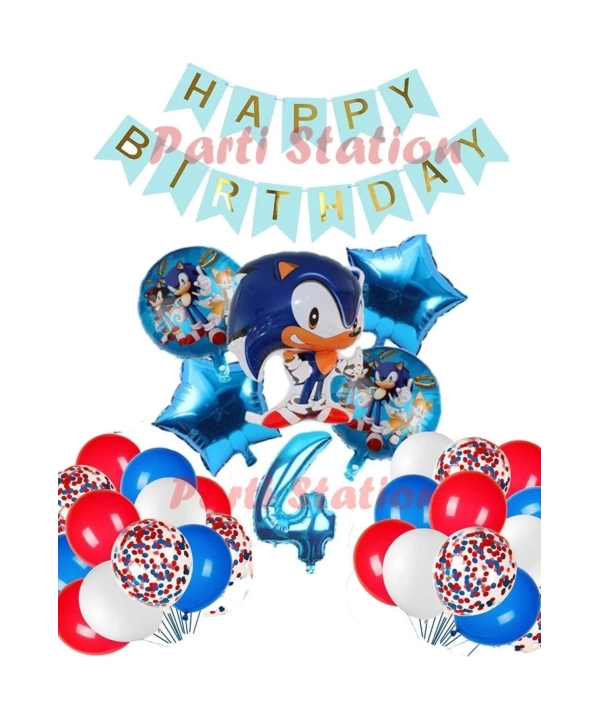 Sonic Tilki Konsept 1 Yaş Balon Set Sonic Doğum Günü Lacivert Balon Set