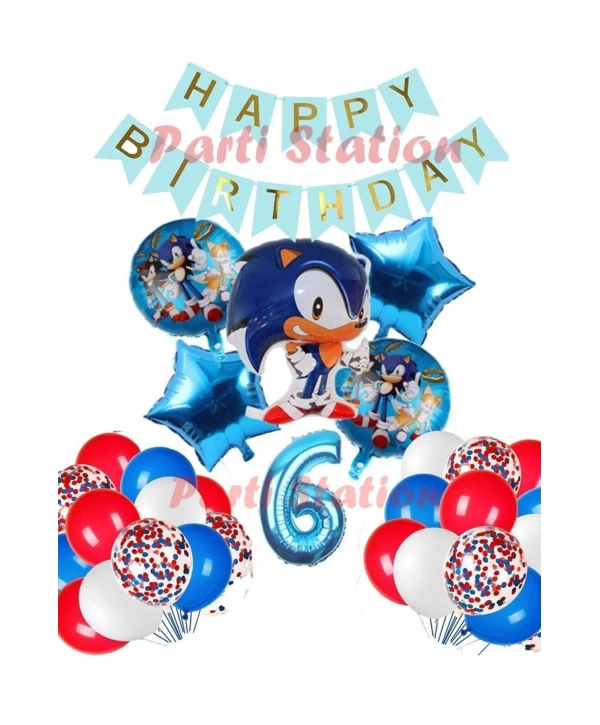 Sonic Tilki Konsept 1 Yaş Balon Set Sonic Doğum Günü Lacivert Balon Set