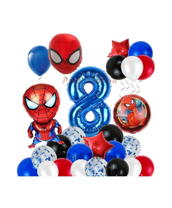 Spiderman Örümcek Adam Konsept 5 Yaş Doğum Günü Balon Set Spiderman Parti Balonları Spiderman Tema