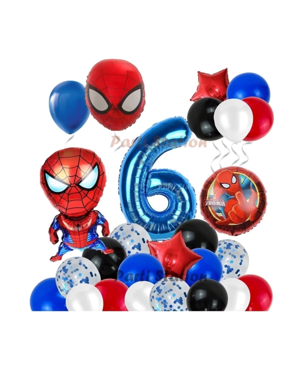 Spiderman Örümcek Adam Konsept 5 Yaş Doğum Günü Balon Set Spiderman Parti Balonları Spiderman Tema