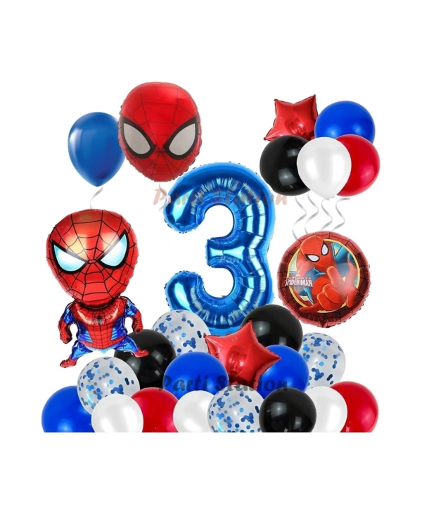 Spiderman Örümcek Adam Konsept 5 Yaş Doğum Günü Balon Set Spiderman Parti Balonları Spiderman Tema