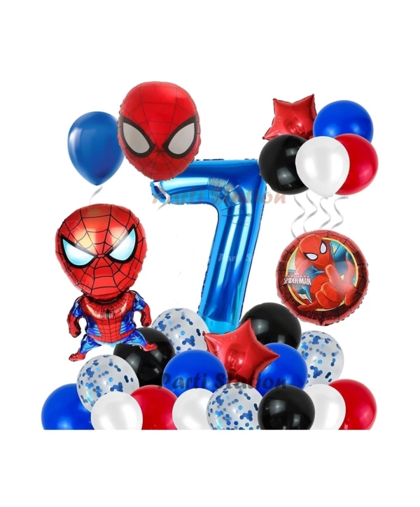 Spiderman Örümcek Adam Konsept 5 Yaş Doğum Günü Balon Set Spiderman Parti Balonları Spiderman Tema