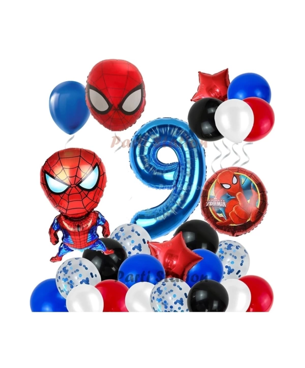 Spiderman Örümcek Adam Konsept 5 Yaş Doğum Günü Balon Set Spiderman Parti Balonları Spiderman Tema