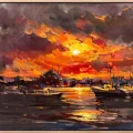 As the Sun Sets over the Golden Horn Oil Painting