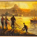 Boğazda Balıkçı Bereketi Yağlı Boya Tablosu
