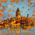 Galatadan Manzarası Yağlı Boya Tablosu