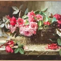 Sepette Baharın Gülleri Yağlı Boya Tablosu