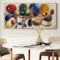 Soyut Renkli Güvercinler Yağlı Boya Tablosu
