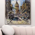 Facing Galata Tower Oil Painting
