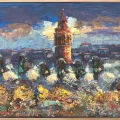 Galata’nın Güvercinleri Yağlı Boya Tablosu