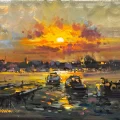 Gün Işığında Boğaz Yağlı Boya Tablosu