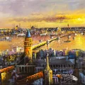 Istanbul Drawn on Water Oil Painting